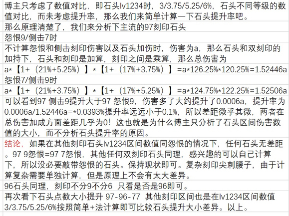 命运方舟t4刻印数值变更表一览